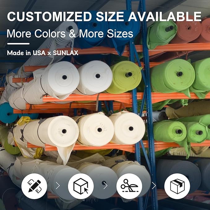 SUNLAX Sun Shade Sail 11' x 21' Butter Cream Rectangle Canopy Sail Shade Cover UV Block Permeable Sunshade Outdoor for Patio Backyard Deck Pergola (We Make Custom Size)