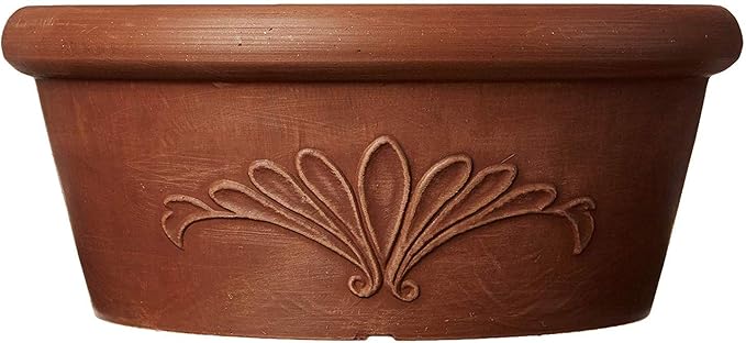 Arcadia Garden Products PSW TA20TC Plastic/Stone/Wood Composite Bulb Pan – No Drainage Hole (Drillable), 8"x3", Terra Cotta Color