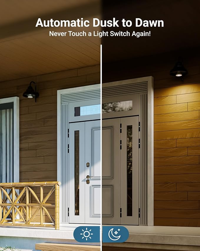 Sunco 2 Pack PAR30 LED Dusk to Dawn Light Bulbs, 850 Lumens, 11W, 5000K Daylight, Non-Dimmable, E26, Wet Rated Outdoor Flood Light Bulb with Photocell Sensor, for Porch, Patio, Backyard, UL