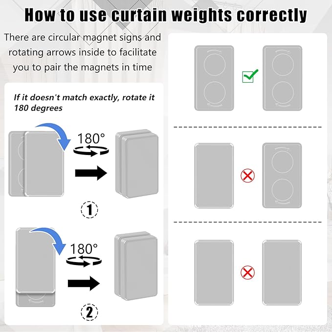 36pcs Outdoor Curtain Weights, Plastic Wrapped Magnetic Drapery Weights, Waterproof Heavy Duty Curtain Magnets for Heavy Wind, Outside Curtain, Shower Curtain, Tablecloth, Flag (Grey)