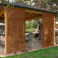 SpaceDresser Waterproof Outdoor Sheer Curtains for Patio - 4 Panels Rod Pocket Indoor Voile Sheer Curtain for Living Room,52W x 108L inch, Brown
