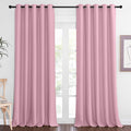 NICETOWN Blackout Curtain Drape for Bedroom - Light Reducing Thermal Insulated Solid Grommet Room Darkening Window Curtain 90 inches Long for Living Room (Rouge Pink, 1 Piece, W66 x L90)