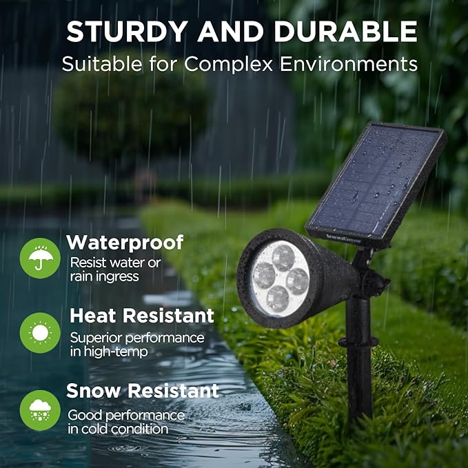 InnoGear Solar Lights Outdoor Waterproof Solar Garden Light for Outside Yard Landscape Lighting Pathway Spot Lights Spotlight Wall Light Auto On/Off, Pack of 6 (Warm White)
