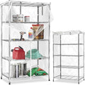 Waterproof Shelf Cover,Durable Dustproof Storage Wire Rack Covers,Outdoor Shelving Covers for Wire Shelves with Zipper 48''x18''x72'',Clear