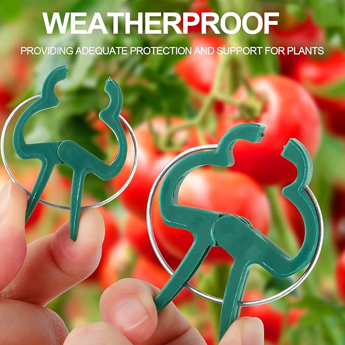 40 Pcs Plant Support Clips,Flower and Vine,Garden Tomato Plant Support Clips for Supporting Stems,Vines Grow Upright Climbing,Tool for Straightening,Tomato Cage,Trellis. 2 Sizes in one Pack