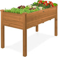 Best Choice Products 48 x 24 x 30 Inches Raised Garden Bed, Elevated Wood Planter Box Stand for Backyard, Patio, Balcony with Bed Liner, 200 Pound Capacity - Acorn Brown