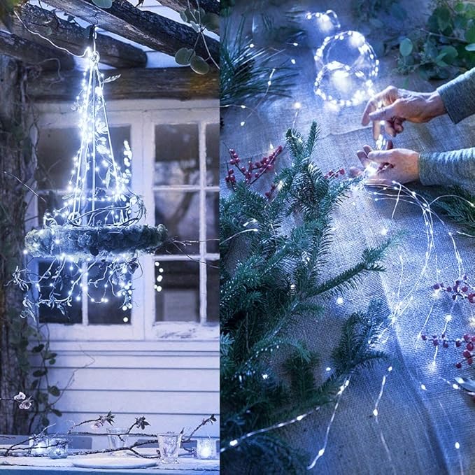 ZNYCYE Solar Waterfall Fairy Bunch Lights Outdoor Waterproof 200LEDs 8 Modes Watering Can Light (NO CAN), Solar Powered String Lights Firefly Vine Garden Decorations Gardening Gifts for Mom