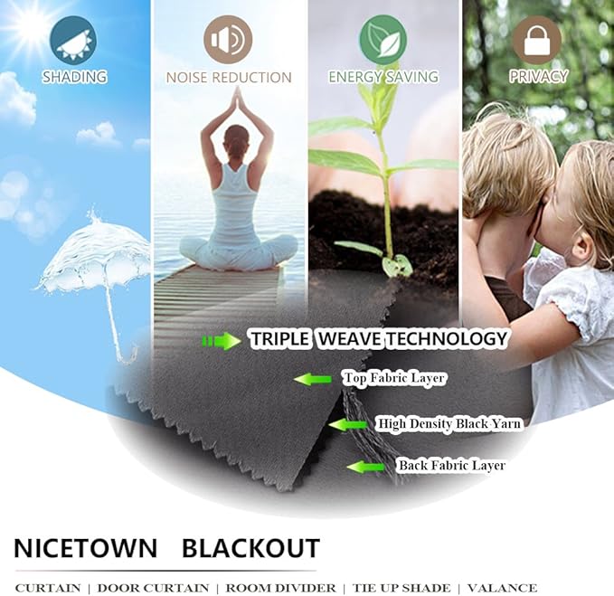 NICETOWN Outdoor Curtain Waterproof Extra Long 108" for Patio, Windproof Energy Saving Top and Bottom Stainless Steel Grommets Blackout Outdoor Drape for Porch, 1 Piece, 84" Wide, Grey