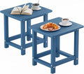YEFU Outdoor Side Table for Patio: 16" HIPS Weather - Resistant Adirondack Tables Set of 2 - Small Square End Tables for Backyard Pool Porch Balcony - Indoor Outdoor Durable Table Navy Blue