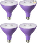 EDISHINE Christmas Decorations PAR38 Purple LED Flood Light Bulbs Outdoor, Dimmable LED Light Bulb, 18W(120W Equivalent), Outdoor Weatherproof Light Bulb for Christmas, E26 Base, 4 Pack