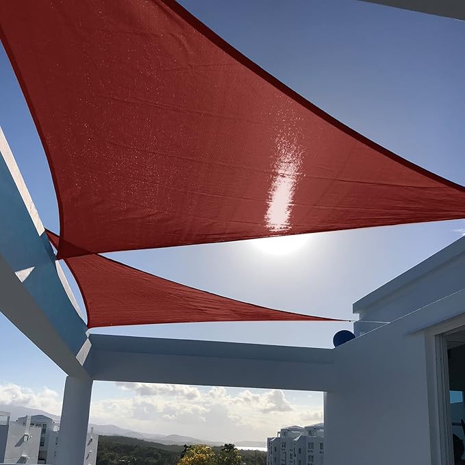 SUNNY GUARD Custom Size 8'x9'x12' Terra Red Sun Shade Sail Right Triangle UV Block Shade for Backyard Yard Patio Deck Garden(Customized)