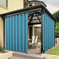 BONZER Outdoor Curtains for Patio Waterproof Thick Privacy Wide Grommet Light Filtering Outside Curtains for Porch Pergola Gazebo Deck, 1 Panel, 110W x 108L inch, Teal