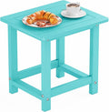 YEFU Outdoor Side Table for Patio: 16" HIPS Weather - Resistant Adirondack Tables - Waterproof Small Square End Tables for Backyard Living Room Bedroom - Indoor Outdoor Durable Table Aruba