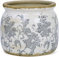 Ceramic Pot for Planter, Vintage Flower Pot with Drainage Holes, 6.29 inch Ice Crack Glazed Indoor Planters Pot (Old World)