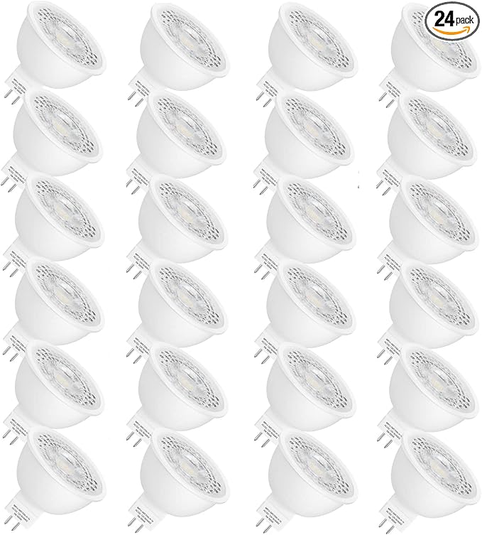 Mlambert 24 Pack MR16 LED Bulbs 50W Halogen Equivalent 5000K,5W GU5.3 MR16 12V Spotlight Bulb,Non-Dimmable,45°Beam Angle for Landscape Track Light Recessed
