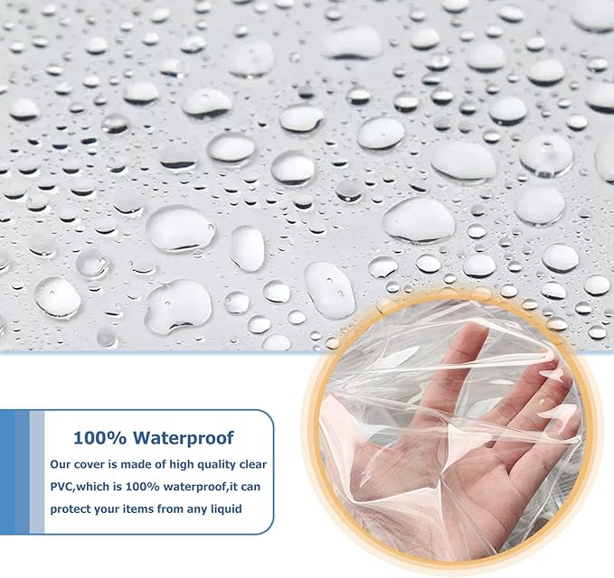 Waterproof Shelf Cover,Durable Dustproof Storage Wire Rack Covers,Outdoor Shelving Covers for Wire Shelves with Zipper 48''x18''x72'',Clear