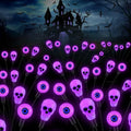 Solar Lights Outdoor,Halloween Decorations Outdoor, Scary Eyeball Lights,4PACKS 32LED,IP65 Waterproof,Halloween Decor for Garden/Yard/Patio/Lawn/Pathway(Purple)