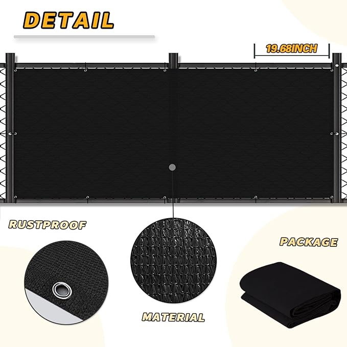 LOVE STORY 3'x12' Black Balcony Screen Privacy Fence Cover UV Protection (HDPE) Weather-Resistant 3 FT Height Shield for Deck, Patio, Backyard, Outdoor Pool, Porch, Railing