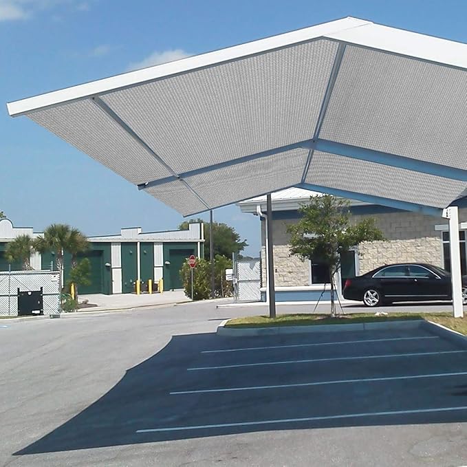 Eden's Decor Straight Flat-Edged Sun Shade Sail Rectangular 15' x 21' Grey UV-Blocking Outdoor Canopy Fabric Cloth Awning for Pergola Patio Garden Backyard Custom Size