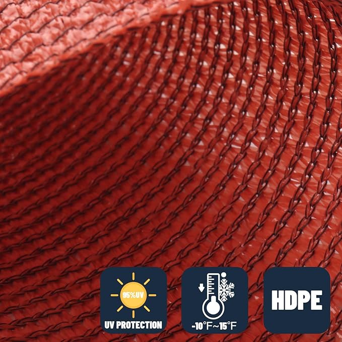 SUNNY GUARD Custom Size 5'x10'x11.2' Triangle Terra Red UV Block Sunshade for Backyard Yard Deck Patio Garden Outdoor Activities and Facility(Customized)