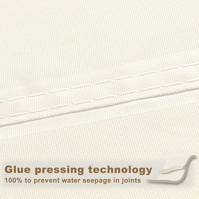 SUNNY GUARD Waterproof Sun Shade Sail 6'x7'x9.2' Cream Right Triangle UV Block Sunshade for Backyard Yard Deck Patio Garden Outdoor Activities and Facility(Customized)