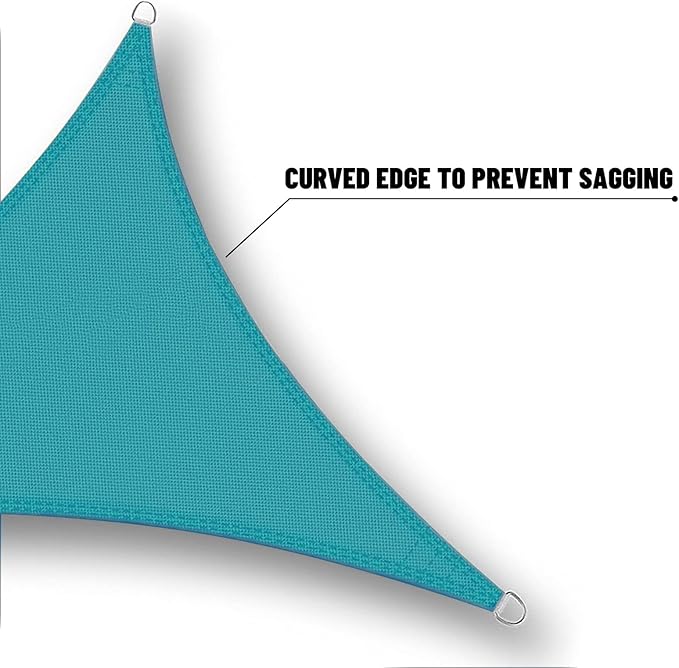 SUNNY GUARD Waterproof Sun Shade Sail 7'x7'x7' Turquoise Blue Triangle UV Block Sunshade for Backyard Yard Deck Patio Garden Outdoor Activities and Facility(Customized)