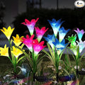 echosari 4 Pack Color Changing Solar Lights Outdoor Waterproof, Solar Lily Flower Stake Lights Auto ON/Off Solar Garden Lights for Lawn Pathway Landscape Garden Gifts for Mom Women Grandma
