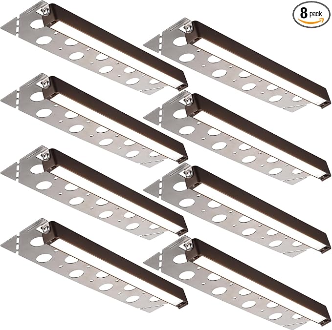 LEONLITE 8-Pack 12 Inch LED Hardscape Lighting, Update Retaining Wall Lights, LED Landscape Lighting, 12-24V AC/DC Paver Light Low Voltage, 3W/5W/7W Dimmable Outdoor Step Lights, 5000K Daylight, ETL