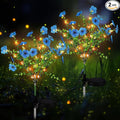2 Pack Solar Stake Lights Outdoor Decor Waterproof Mums Artificial Flowers Solar Lights for Outdoor Garden Yard Pathway Decor (Blue,Violet)