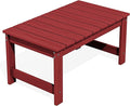 SERWALL Outdoor Coffee Table with 1.69" Umbrella Hole, HDPE Patio Coffee Table for Outside, Rectangle, Red