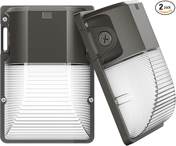 CINOTON 30W LED Wall Pack Light with Dusk to Dawn Sensor, 3600LM, 5000K Daylight [120Vac] Outdoor Wall Lights IP65 Waterproof LED Security Flood Lighting for Garage Warehouse Garden UL-Listed 2 Pack