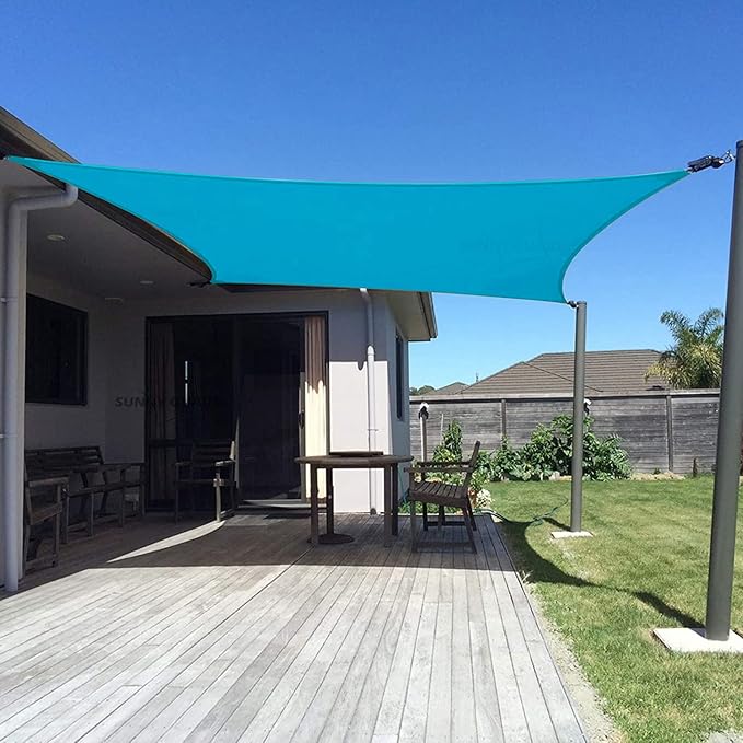 SUNNY GUARD Custom Size 10'x15' Turquoise Blue Sun Shade Sail Rectangle UV Block Shade for Backyard Yard Patio Deck Garden(Customized)