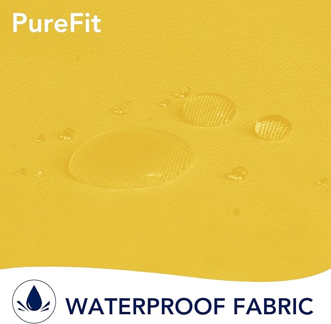 PureFit Outdoor Curtains for Patio Waterproof Weatherproof, UV Resistant Outside Curtains for Gazebo, Front Porch, Pergola, Sun Blocking Privacy Curtain, 52W x 120L inch, 1 Panel, Yellow