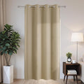 Joydeco Blackout Patio Sliding Door Curtains 72 Inches Long, Grommet Privacy Room Divider Curtains, Extra Wide Thermal Blackout Drapes for Bedroom Living Room (Light Beige, 60Wx72L, 1 Panel)