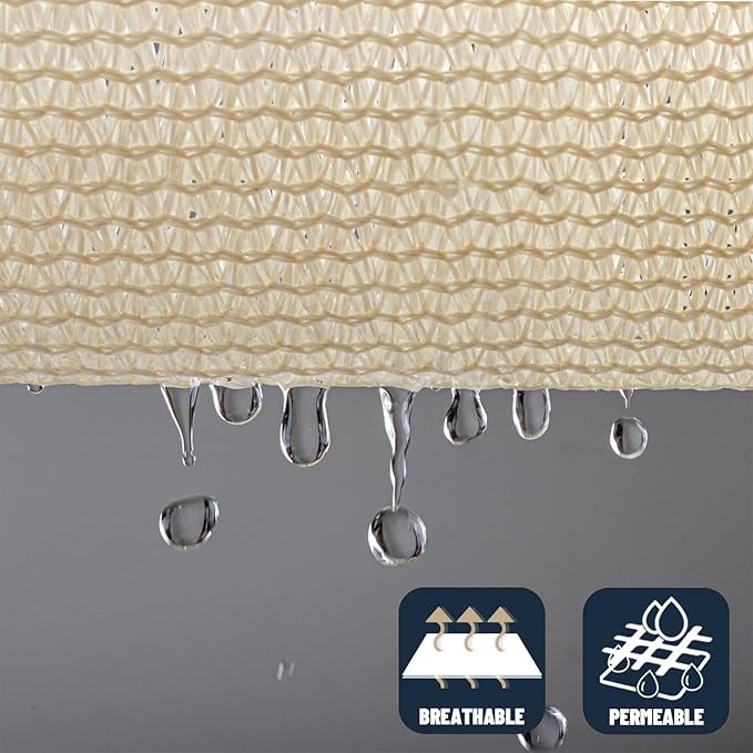 SUNNY GUARD Custom Size 8'x22' Rectangle Butter Cream UV Block Sunshade for Backyard Yard Deck Patio Garden Outdoor Activities and Facility(Customized)