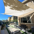 SUNLAX Sun Shade Sail 13' x 13' x 13' Butter Cream Triangle Canopy Sail Shade Cover UV Block Permeable Sunshade Outdoor for Patio Backyard (We Make Custom Size)