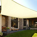 LOVE STORY Custom Size 4'x4' Butter Cream Sun Shade Sail Rectangle UV Block Canopy Patio Sail Sunshades Fabric for Outdoor Garden Carport (We Make Custom Size)