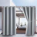 DIVA EN CAMINO DEC Outdoor Patio Curtain Waterproof Darkening Thermal Insulated Indoor Curtains for Bedroom, Porch, Living Room, Pergola, Cabana, W52 x L95, Light Gray, Set of 2 Panels