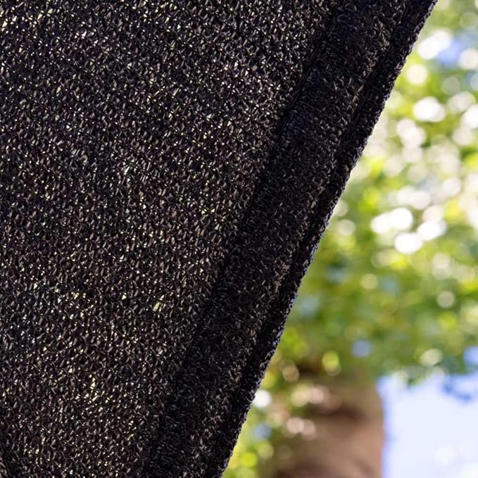 Amgo Custom Size 17' x 17' x 17' Black Triangle Sun Shade Sail UPF50+ AGTAPRT12, Order to Make Canopy Awning, 95% UV Blockage, Water & Air Permeable, Commercial Standard (We Customize)