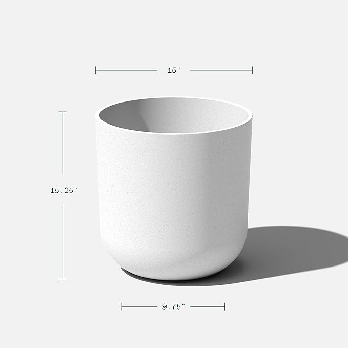 Veradek Mason Series Lima Planter - Round Planter for Indoor or Outdoor Porch/Garden | Made from Plastic-Stone Composite with Drainage Holes | Modern Décor for Succulents, Flowers, Small Plants