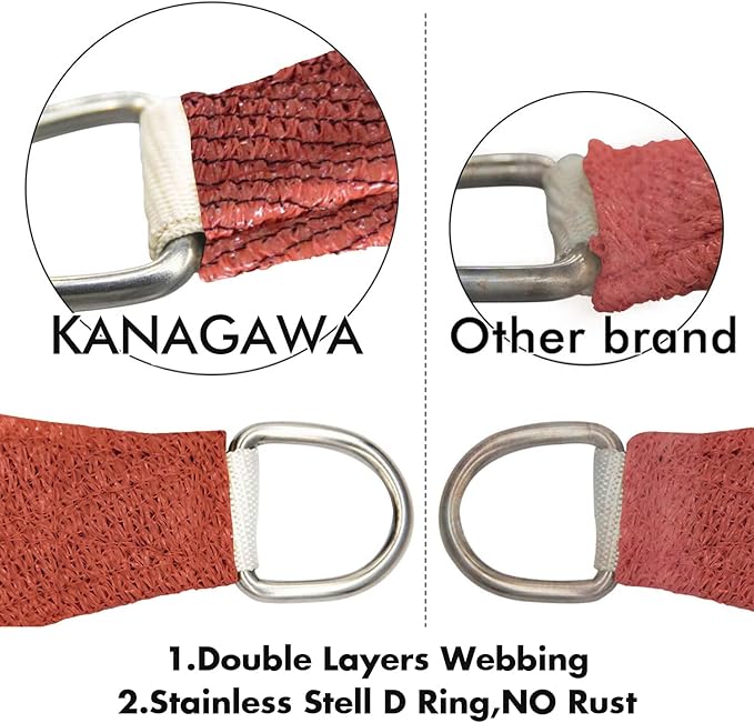 KANAGAWA 14'X16' Rust Red Custom Size Sun Shade Sail Rectangle UV Block Canopy Cover for Patio Backyard Lawn Garden Outdoor (Customized Available)