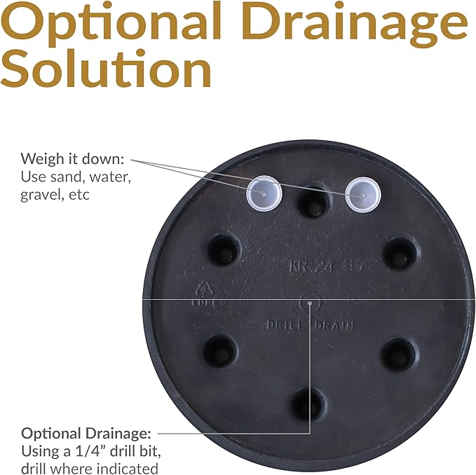 Sunnydaze 20-Inch Anjelica Large Plastic Pot for Plants - Outdoor Double-Walled Large Plastic Planter with Drillable Drainage Holes - Matte Black - 4pk