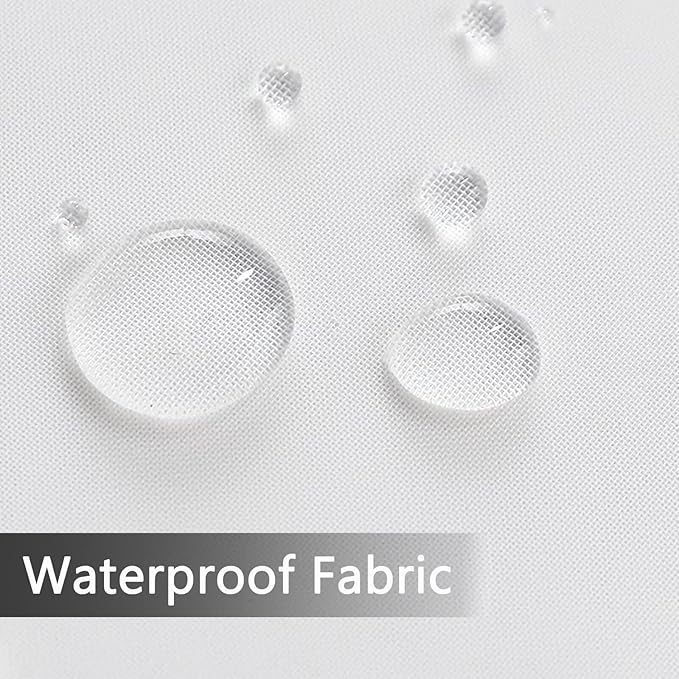 SpaceDresser Waterproof Outdoor Sheer Curtains for Patio - 4 Panels Rod Pocket Indoor Voile Sheer Curtain for Living Room,52W x 108L inch, White