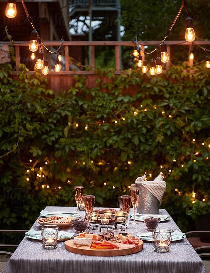 Svater Outdoor Led String Lights 36 FT, Patio Lights for Outside with 13pcs S14 Shatterproof Bulbs, 1 Watt E26 Dimmable, IP65 Waterproof, Commercial Grade Bistro Light 2700K Warm White