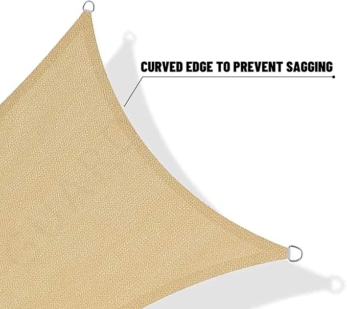 SUNNY GUARD Custom Size 14'x20' Sand Sun Shade Sail Rectangle UV Block Shade for Backyard Yard Patio Deck Garden(Customized)