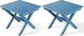 SERWALL Folding Outdoor Side Table Set of 2, Portable Adirondack Side Table, Navy