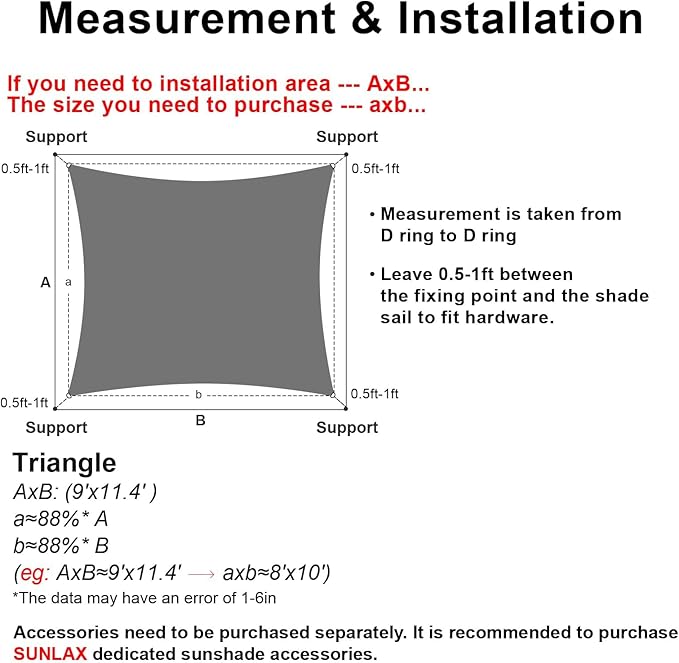 SUNLAX Sun Shade Sail 16' x 22' Peach Fuzz Rectangle Canopy Sail Shade Cover UV Block Permeable Sunshade Outdoor for Patio Backyard Deck Pergola (We Make Custom Size)