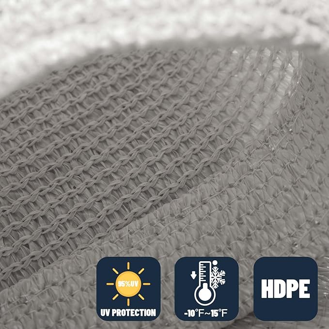 SUNNY GUARD Custom Size 17'x29'x29' Silver Grey Sun Shade Sail Triangle UV Block Shade for Backyard Yard Patio Deck Garden(Customized)
