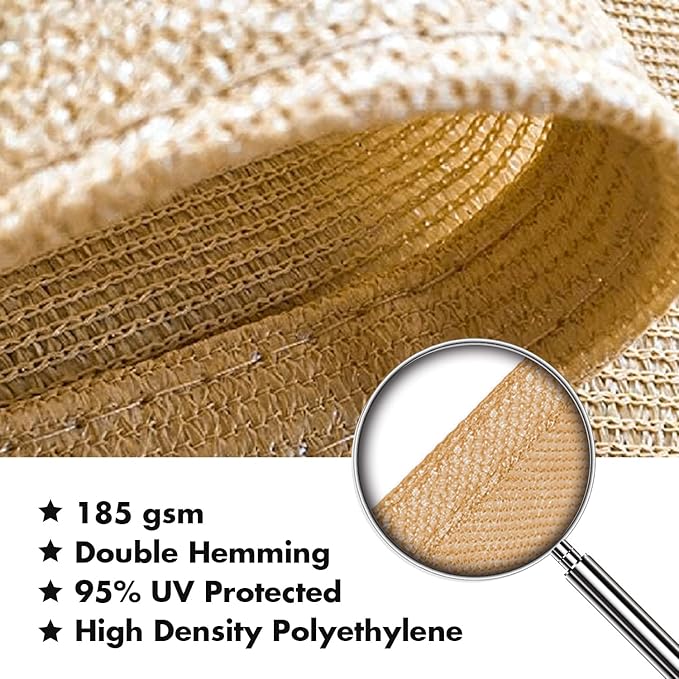 KANAGAWA 10'X14' Sand Custom Size Sun Shade Sail Rectangle UV Block Canopy Cover for Patio Backyard Lawn Garden Outdoor (Customized Available)