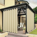 BONZER Outdoor Curtains for Patio Waterproof Thick Privacy Extra Wide Grommet Light Filtering Outside Curtains for Porch Pergola Gazebo Deck, 1 Panel, 150W x 95L inch, Cream